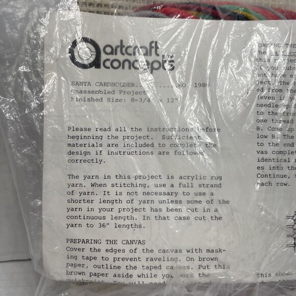 1980 Christmas Latch Hook Kit Artcraft Concepts Santa Cardholders - Picture 7 of 8